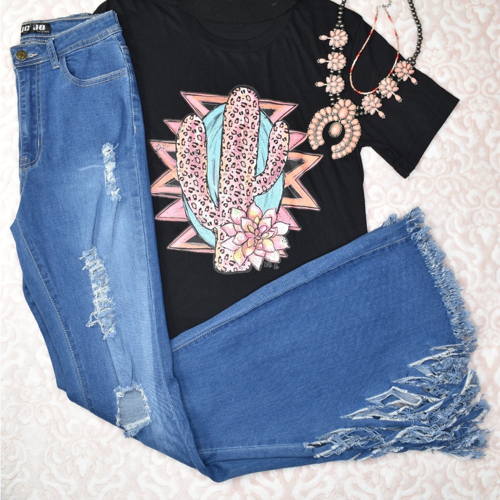 Fringe  Flare Jeans